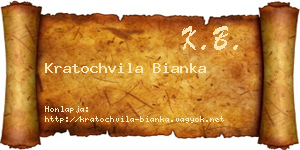 Kratochvila Bianka névjegykártya